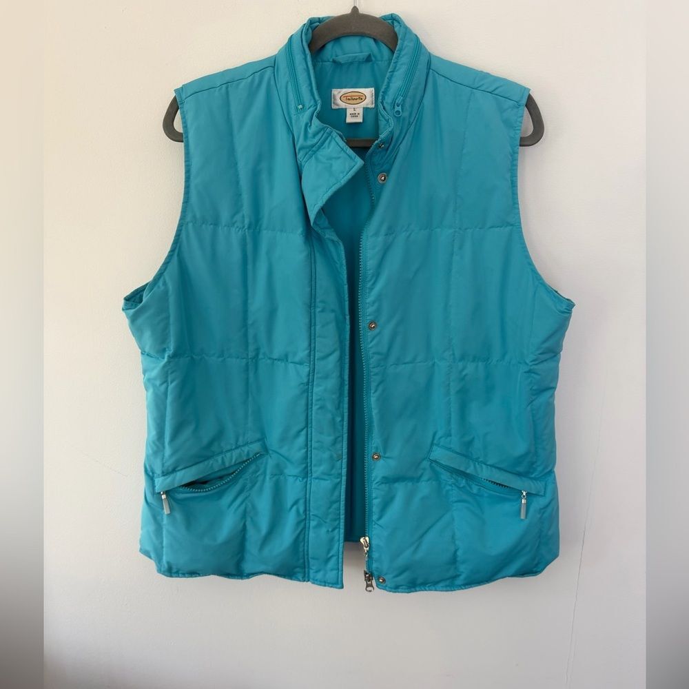 Vintage Talbots Turquoise Quilted Vest size large